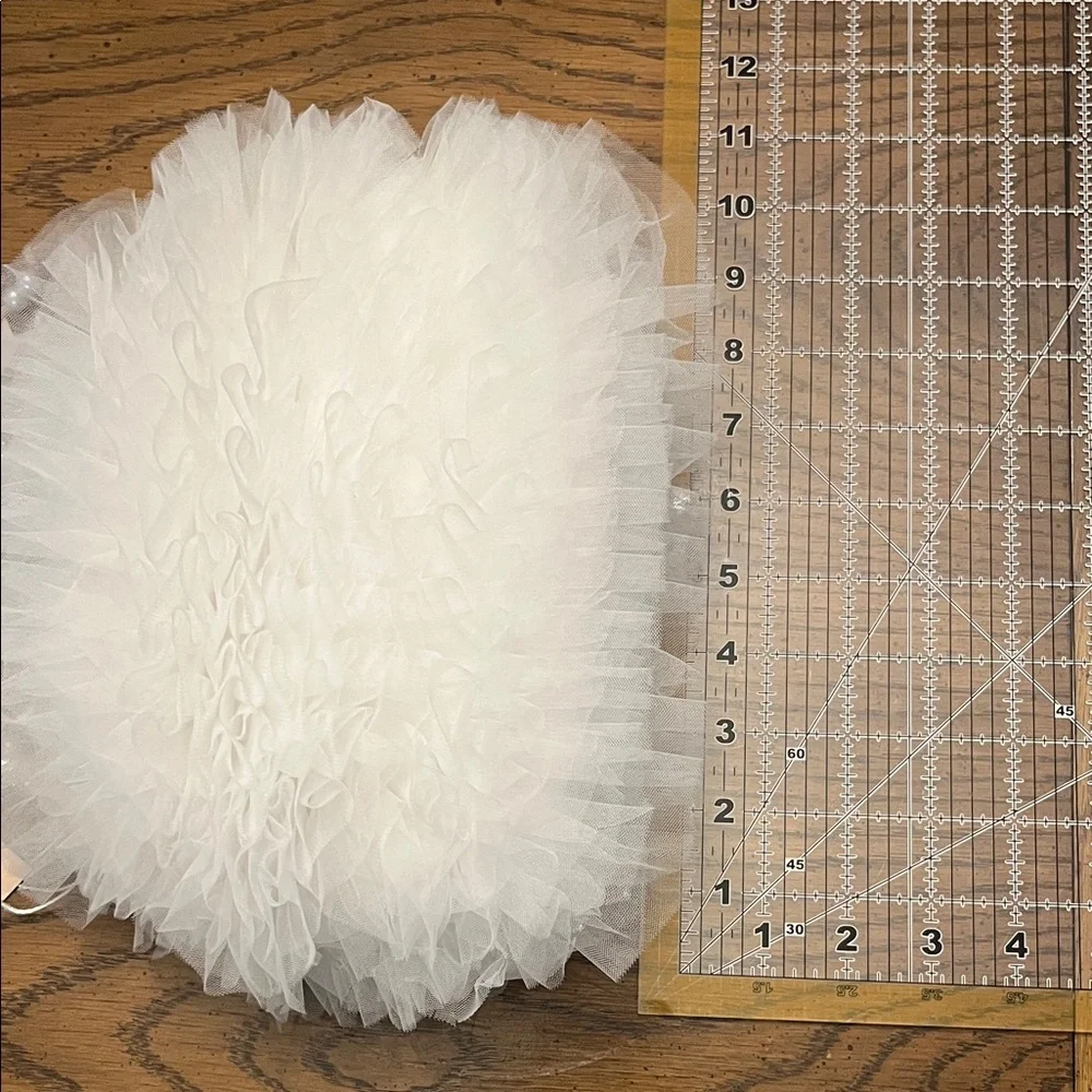 Jewel Badgley Mischka‎ Jazzie Tulle Layered Ruffle Pouch Clutch, NWT